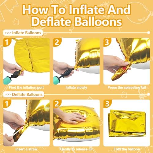 NISOCY 25PCS Metallic Silver and Gold Square Foil Balloons Wall Backdrop - Image 3