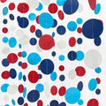 Nautical Party Decorations Circle Dot Garland Navy Blue Red White Hanging Paper Polka Dot Streamer for Nautical Pirate Ahoy Achor Birthday Wedding Bridal Shower Bachelorette Party Supplies by pinkblume