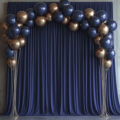 10x10FT Navy Blue Backdrop Curtains for Wedding Parties, Wrinkle Free Photo Backdrop Curtains for Wedding Birthday Party Baby Shower, Fabric Drape with Rod Pockets 5ft x 10ft, 2 Panels - Image 4