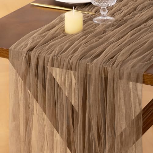 Cheesecloth Table Runner Tulle Fall Boho Wedding Shower Party Home Decor by Socomi