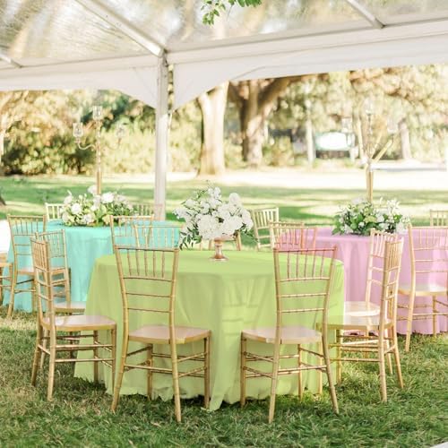 4 Pack Round Pastel Plastic Tablecloth, 84 Inch - Image 7