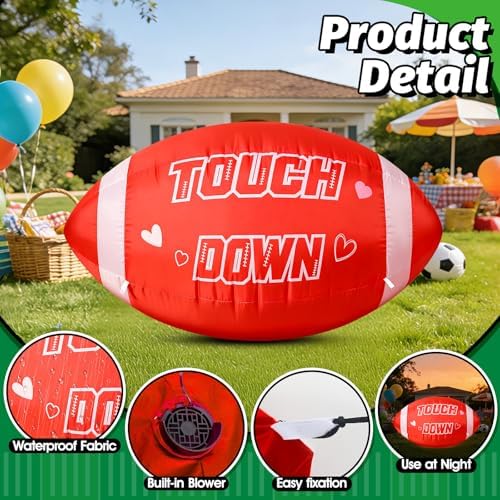 5FT Large Red Football Inflatable for Game Day Yard Decoration - Image 3