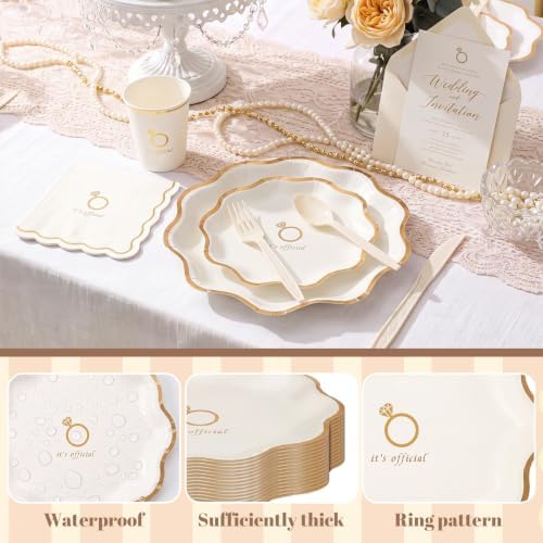 175 Pcs Engagement Party Supply Bridal Tableware Set, Classic - Image 4