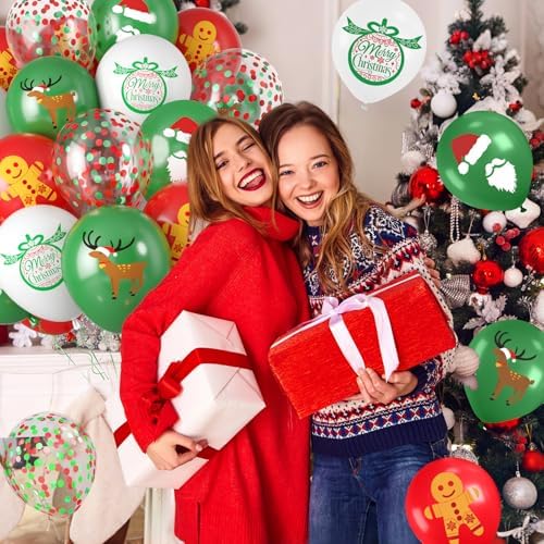 Christmas Balloons, Red Green for Xmas Santa New Year Holiday Party Decor - Image 5