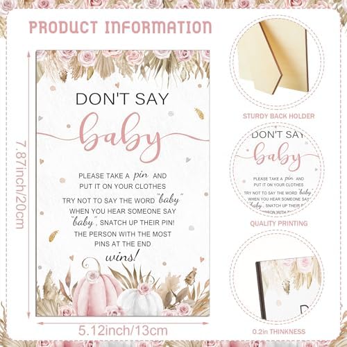 Patelai 321 Pcs Baby Shower Games Supplies, Boho Pumpkin - Image 3
