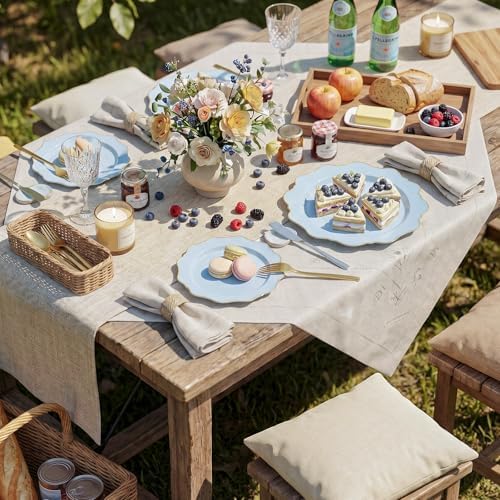 WDF 175Pcs Blue Plastic Plates - Heavy Duty Baby Blue Plates Disposable - 25Guests Plastic Dinnerware Ideal for Parties/Wedding/Baby Shower/Hanukkah - Image 4