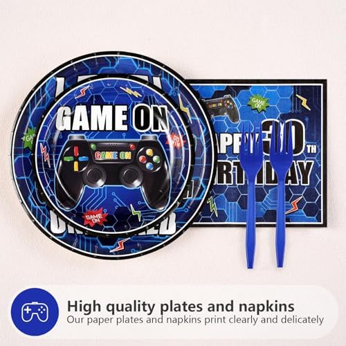 Grencian 96Pcs 30th Birthday Video Game Party Decoration, Serve 24 - Image 2