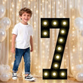 Pooqla 7th Birthday Decorations for Boys, 2.4FT Light Up Numbers by Pooqla
