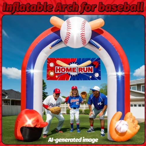 9FT Giant Baseball Inflatable Arch for Baseball Field Party Decor - Image 2