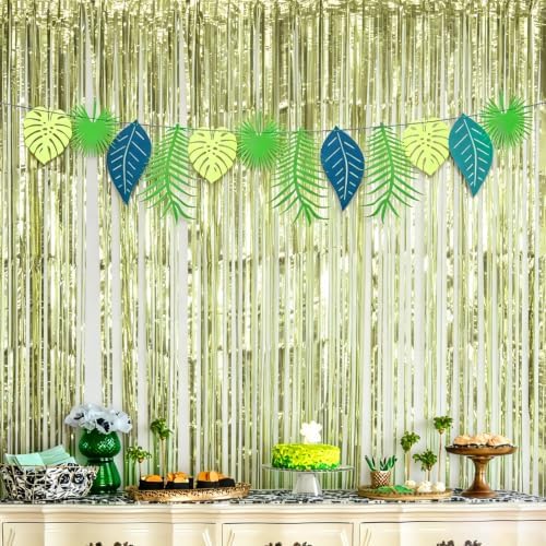 10 Pack Light Green Backdrop Curtain 3.2ft x 8.2ft Metallic Tinsel Foil Fringe Curtains Photo Booth Background for Birthday Party Decoration Baby Shower Engagement Wedding Christmas Decoration - Image 7
