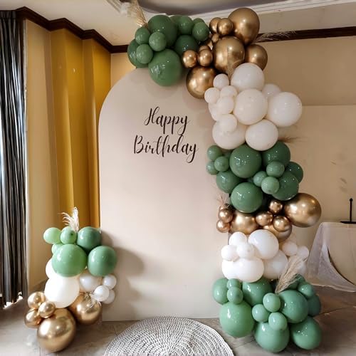 Sage Green Gold White Balloons for Baby Shower Birthday Party Decorations - Image 6