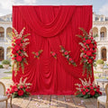 10x10ft Wrinkle Free Red Backdrop Curtains for Parties, 2 Panels 5x10ft Silky Polyester Photo Backdrop Drapes Back Drop Cloth Drapery for Wedding Birthday Photography Background Decor by CO-AVE