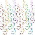 36 PCS Rainbow Hanging Swirl Decorations, Sparkle Ceiling Swirls with Plastic Streamers for Pride Party, Unicorn Theme, Kids Birthday, Baby Shower, Graduation, Wedding by PARTVON