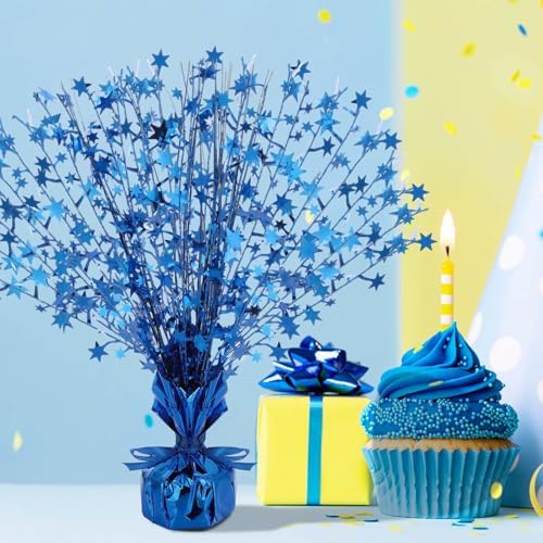 Crowye 3 Pcs Navy Blue Metallic Foil Spray Table Decorations for Birthday - Image 2