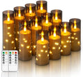 Homemory 12Pcs Flickering Flameless Candles with Remote, LED Pillar Candles by Homemory