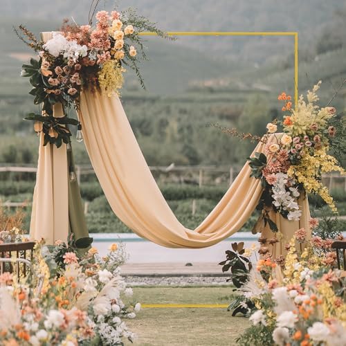 Wokceer Square Wedding Arch Backdrop Stand Gold Metal Arch 7.2FT x 6.6FT - Image 3
