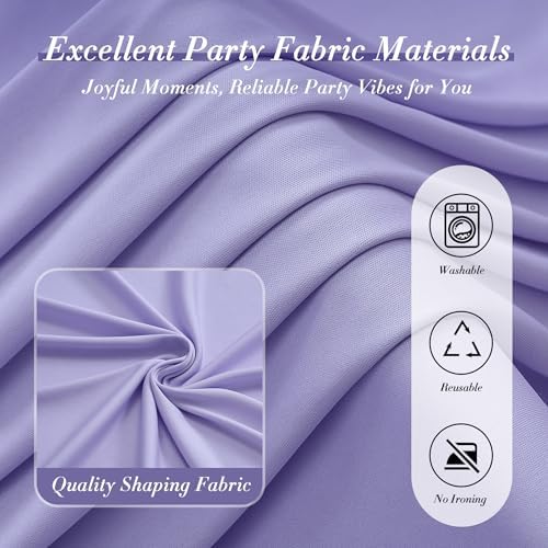 40 ft x 10 ft Wrinkle Free Lavender Backdrop Curtain for Parties, Polyester Light Purple Photo Backdrop Drapes 8 Panels 5x10ft for Baby Shower Photoshoot Wedding Birthday Party Photography Curtains - Image 6