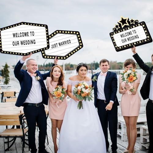 Feifeiya 6 Pack Wedding Bottle Service Sign with Letters, Classic, Black - Image 4
