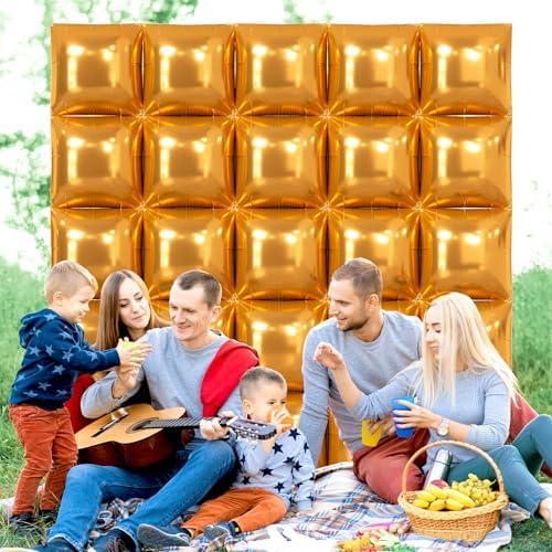 NISOCY 25PCS Brown Square Foil Balloons Wall Backdrop Tunnel Arch Kit - Image 5