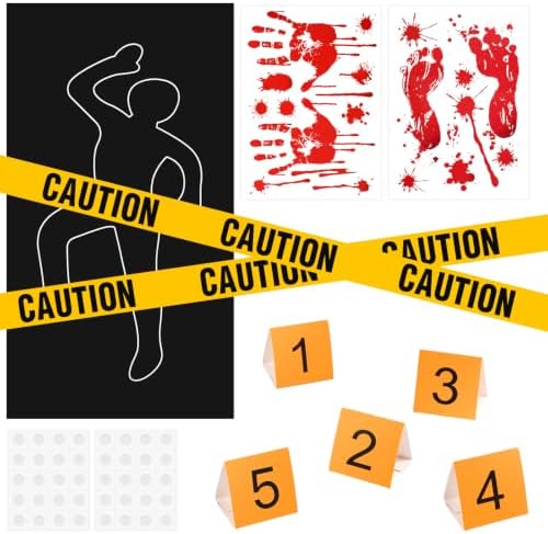 36 Pieces Halloween Crime Scene Decorations Kit Decor by BOARDFEB