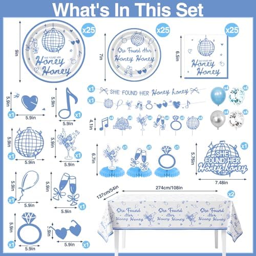 135 Pcs She Found Her Honey Honey Bachelorette Party Supplies Serves 25 - Image 2