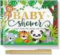 Fuyoooo 27 Pcs Baby Shower Guest Book Animal Safari with Gold Pen by Liraitoya