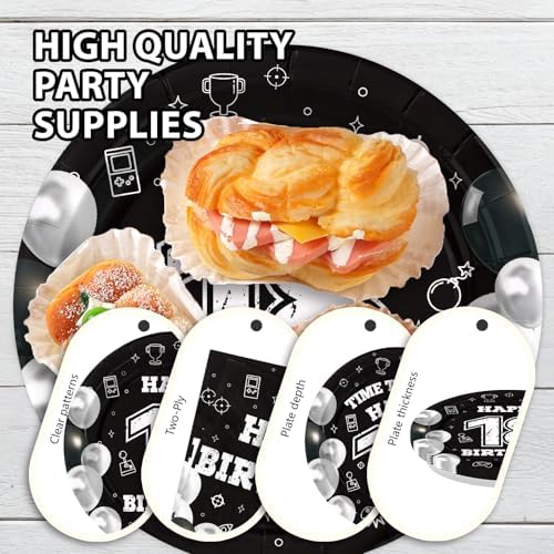 96 Pcs Black White 18th Birthday Party Decorations, Serves 24 - Image 4