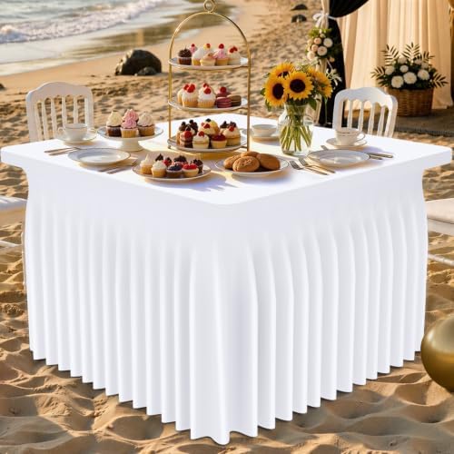 Smiry Spandex Elastic Fitted Table Cloth Skirt for 4FT Square Table - Image 5