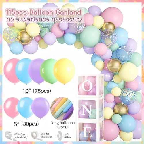 Daidle Sweet One Birthday Decorations for Girls, 128Pcs Birthday Party Kit - Image 4