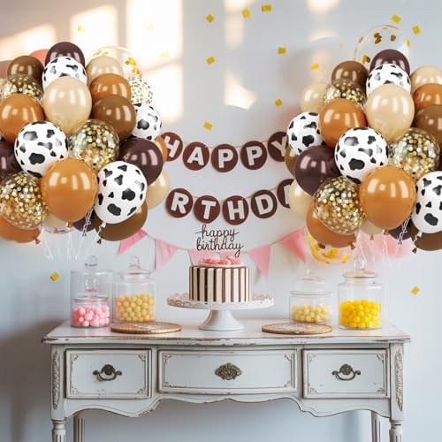 Cow Printed Balloons, 50 Pcs Brown Cow for Western Party Decorations - Image 7