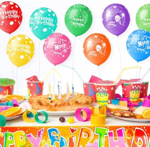 50pcs 12inch Happy Birthday Balloons for Men&Women, Assorted Balloons for Party, Beautiful Flowers Printed Decoration (Birthday) - Image 5