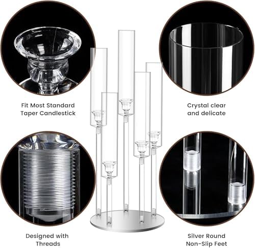 42.5inch 10pcs Acrylic Candelabra Centerpieces for Tables 5 Arms Wedding centerpieces for Decorations - Image 7