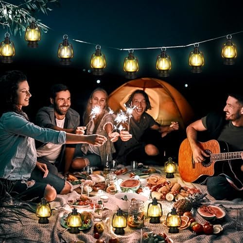 Ferraycle 12 Pcs Mini Lanterns Bulk 6 Inch Black Lamp Table Centerpieces - Image 4
