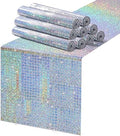 Laser Silver Sequin Table Runner 10 Packs 13 x 72 Inch Sparkly Sequin by MokoHouse