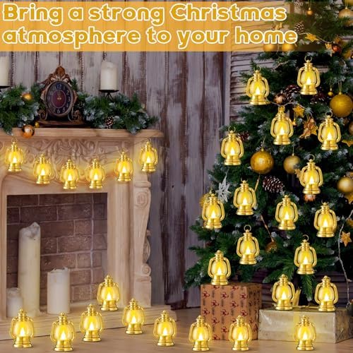 Ferraycle 12 Pcs Mini Lanterns Bulk 4 Inch Gold Lamp Table Centerpieces - Image 6