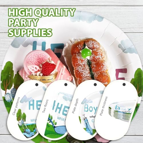 Grencian 96Pcs Golf Gender Reveal Party Supplies for Boys Girls Serves 24 - Image 6