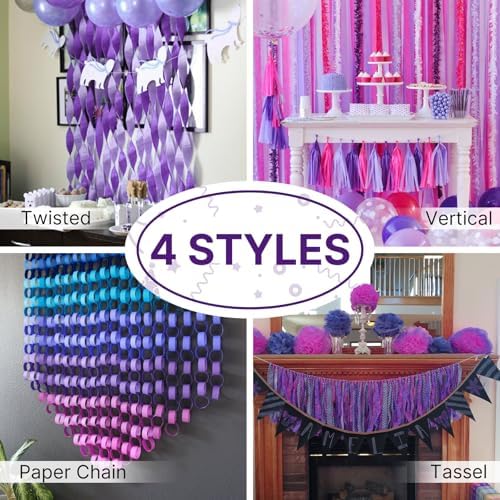 PartyWoo Purple Crepe Paper Streamers 10 Rolls 820 ft Pack of Dark Light and Pastel Purple Crepe Paper for Graduation Baby Shower Butterfly Birthday Party Decorations (1.8 Inch x 82 Ft/Roll) - Image 5