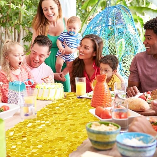 VHH Sequin Table Runner 12 x 108 inches Yellow Table Runner, Glitter Runner for Party Wedding Birthday, Party Spring Easter Rustic, Birthday Supplies Decorations (3 Pack). - Image 5