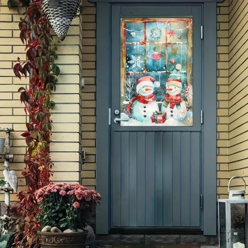 BlissYard Snowy Snowman Christmas Window Banner 31x47 Fabric - Image 4