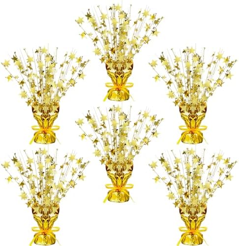 Crowye 6 Pcs Gold Foil Spray Centerpieces, Wedding Table Decor, Medium Star by Crowye