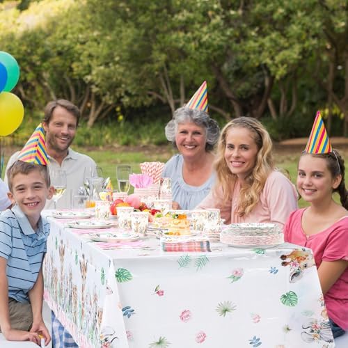 Funnymoom 452 Pcs Safari Birthday Party Supplies Include Jungle Theme Paper Plates Napkins Cups Tablecloth Cutlery Straws for Animal Safari Jungle Wild Birthday Baby Shower Party Decorations - Image 5