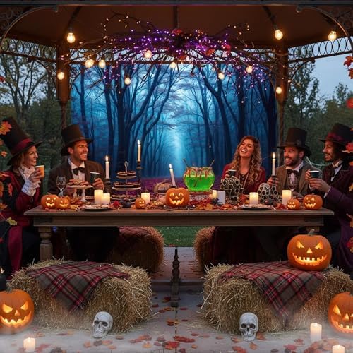 7 x 5 ft Halloween Haunted Misty Forest Backdrop, Horror Creepy Dark Pathway Photograph Background, Spooky Foggy Woods for Halloween Witch Party Photo Backdrop Booth Decorations - Image 2