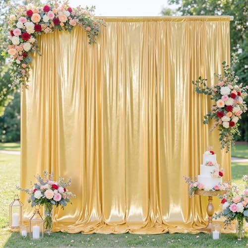 20x10FT Gold Sequin Backdrop Curtain for Party - 4 Panels 5x10FT Wrinkle-Free Shimmer Drapes for Birthday, Wedding, Christmas, Decorations & Photography by Unknown