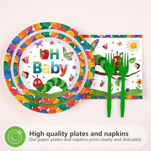 96Pcs Caterpillar Baby Shower Party Decorations, Serves 24 - Image 2