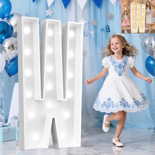 Pooqla 4 FT Marquee Letters, Light Up Letter W, Cool White and Warm White by Pooqla