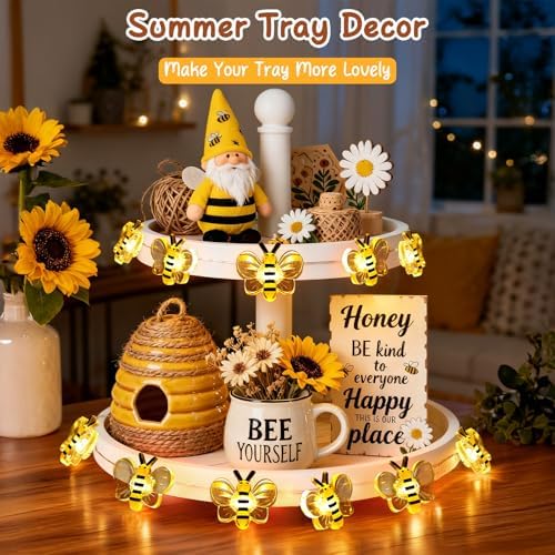 Coquimbo Bee Decorations String Lights, 10ft 30 LED Cute Honeybee Fairy Lights Battery Operated, Gifts for Women Girls Boys Kids, Room Decor for Bedroom Plants Patio Party Wedding Party Xmas - Image 4