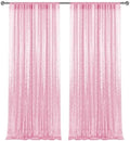 2×8FT-2PCS Pink Sequin Backdrop Curtains Panels, Photography Backdrop Glitter Curtains Fabric Background for Christmas Wedding Party Decor by Pufogu