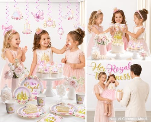 193pcs Her Royal Threeness Birthday Decorations Tableware Set, 25 Serves - Image 7