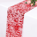 2 Pcs Red Table Runner, Glitter Metallic Foil Mesh Roll 108" Sparkle Decor by Snowkingdom