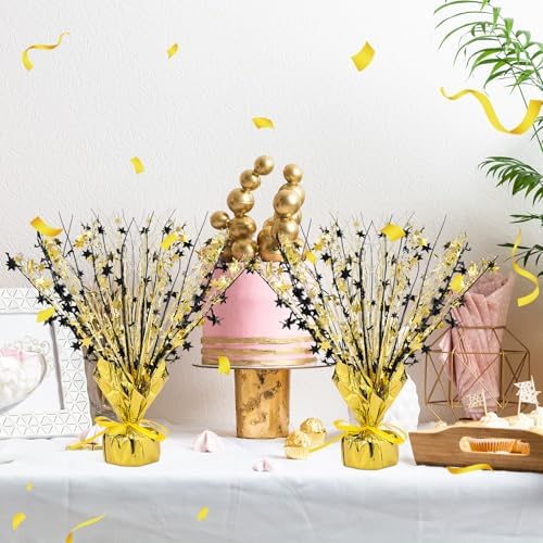Crowye 3 Pcs Black Gold Foil Spray Centerpieces Wedding Decor - Image 6